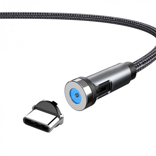 Câble de chargement de données rotatif CC56 USB vers Type-C / USB-C à interface magnétique avec prise anti-poussière, longueur du câble : 2 m (noir) SH502A1956-36